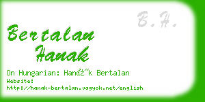 bertalan hanak business card